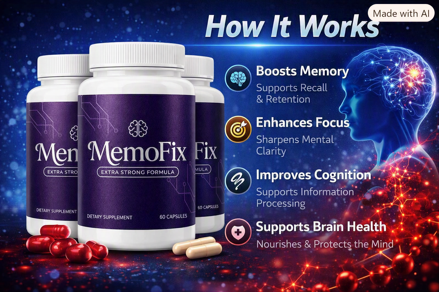 How MemoFix works - four biological pathways for brain support